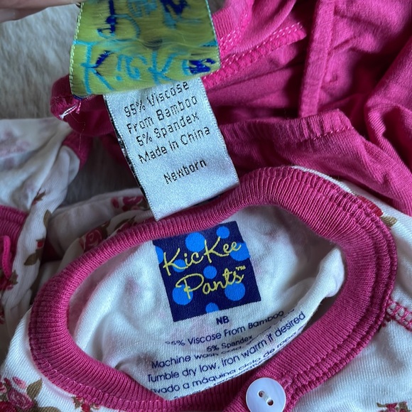 KicKee Pants | Natural Rose Trellis 3-Piece Kimono Newborn Gift Set | NB - Picture 11 of 16